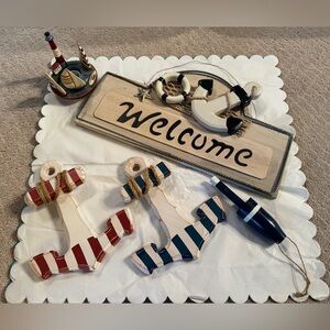Nautical Welcome Sign with Anchors